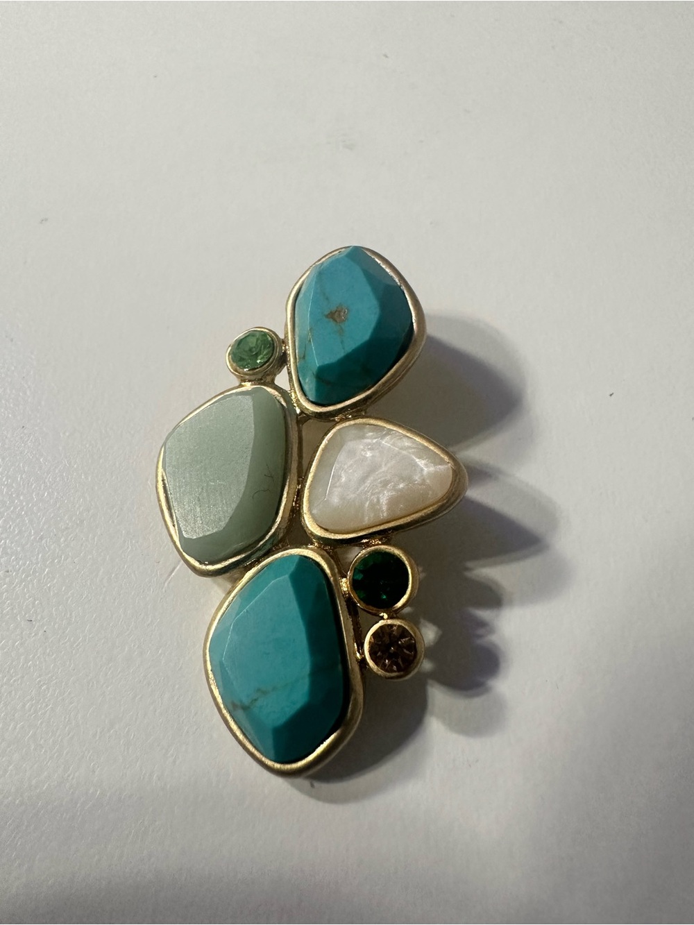 Lia Sophia Turquoise, Mint, White and Green Stone Pendant